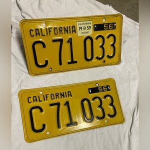 Antique CA issued license plates from 1953